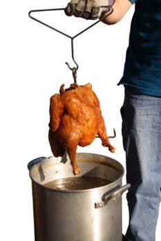 Deep-frying a turkey. (Shutterstock)