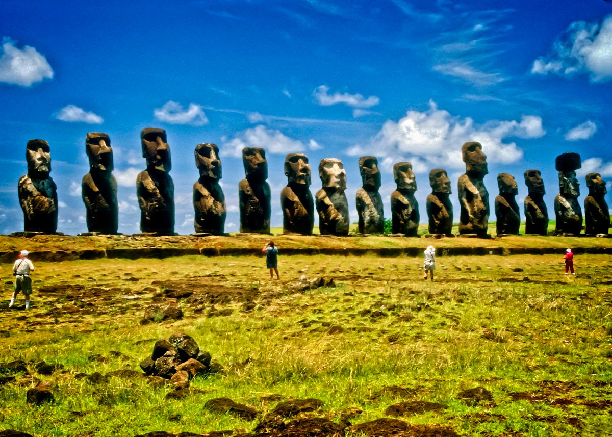 Ahu Tongariki is the largest ahu on Easter Island. (FRED J. ECKERT)