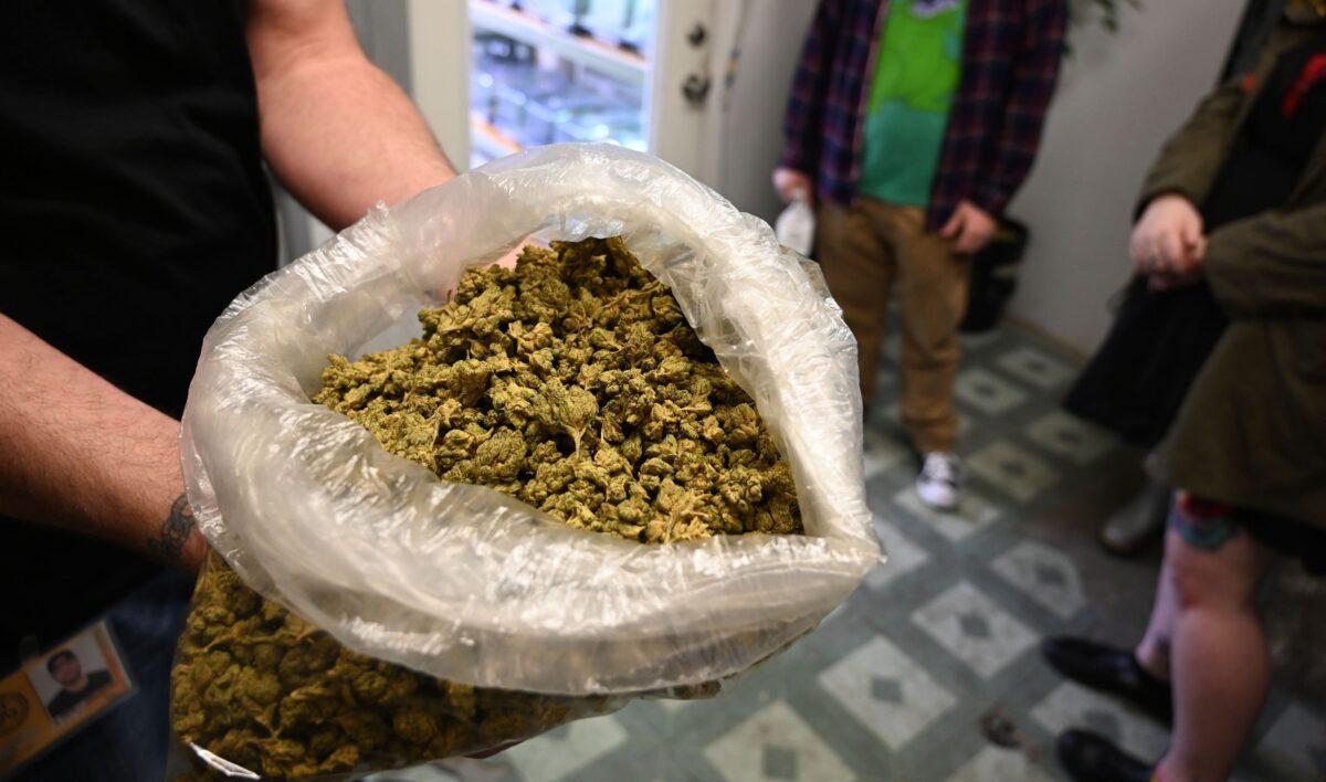 A bag of marijuana is shown in Los Angeles, on Jan. 24, 2019. (Robyn Beck//AFP via Getty Images)