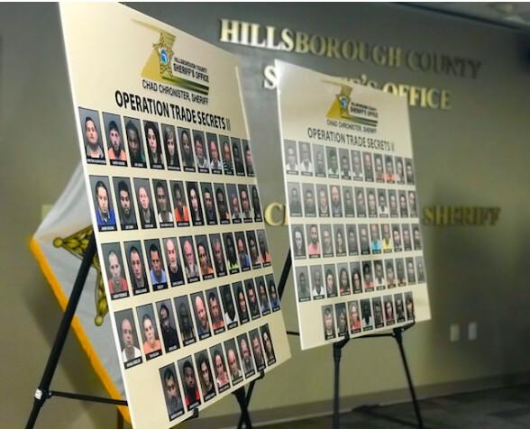 The Hillsborough County Sheriff’s Office in Florida arrested 104 people as part of an undercover operation in November 2019. (Hillsborough County Sheriff’s Office)