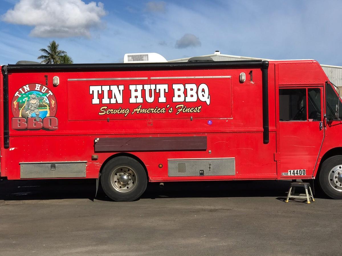 One of Tin Hut BBQ's three trucks. (Courtesy of Tin Hut BBQ)