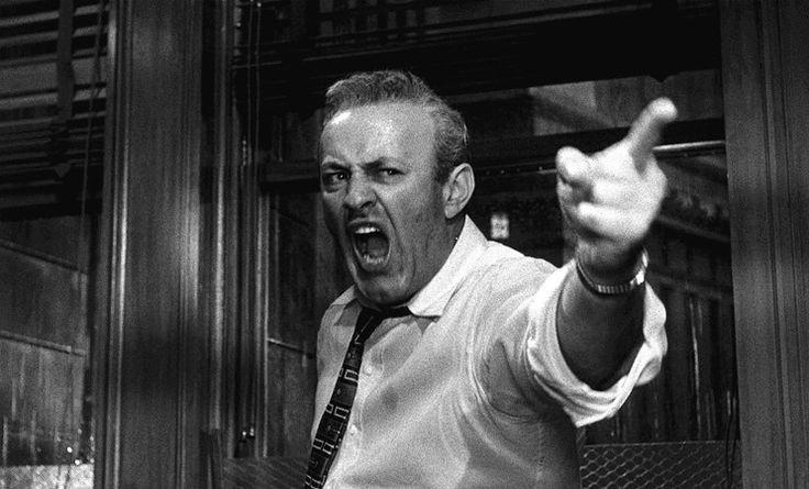 Lee J. Cobb plays a man wanting to take out his anger and pain on a possibly innocent man, in "12 Angry Men." (United Artists)
