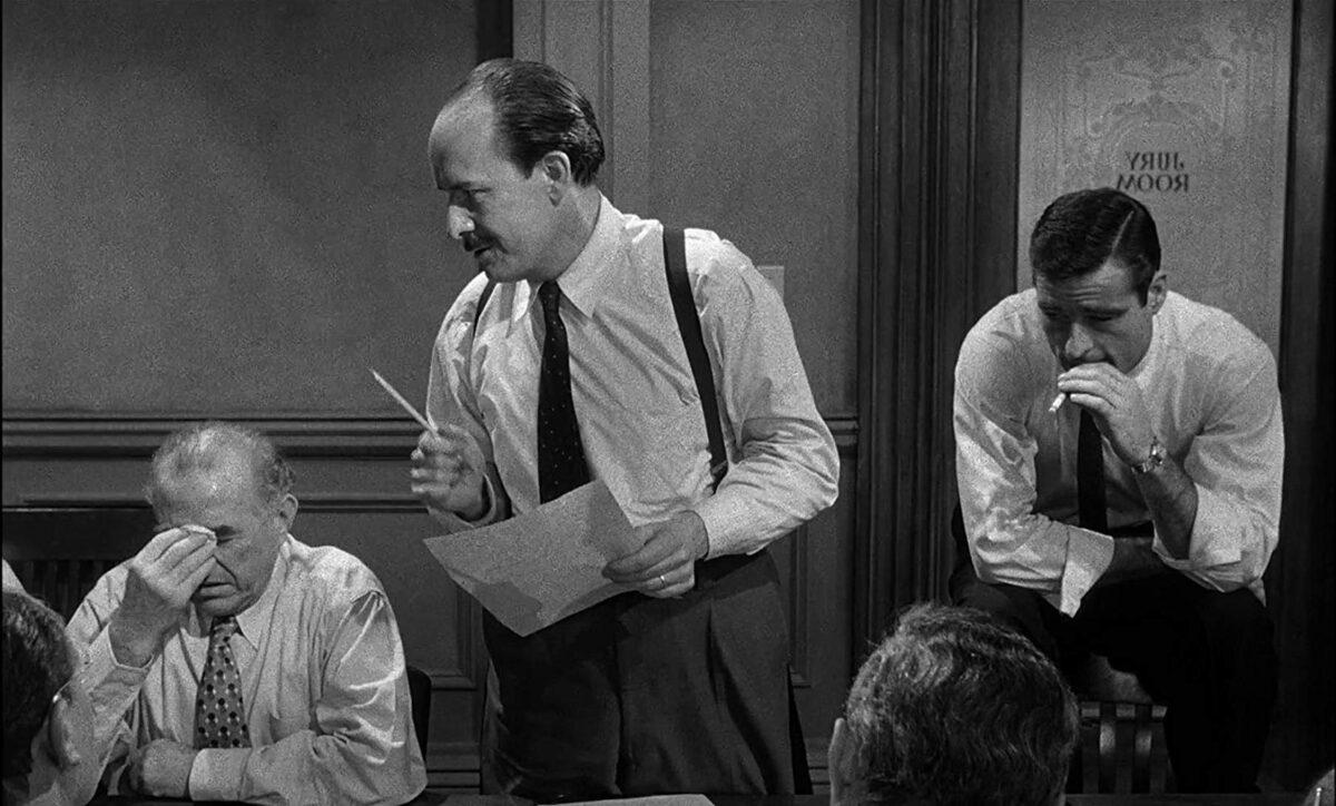 (L–R) Ed Begley, George Voskovec, and Robert Webber in "12 Angry Men." (United Artists)