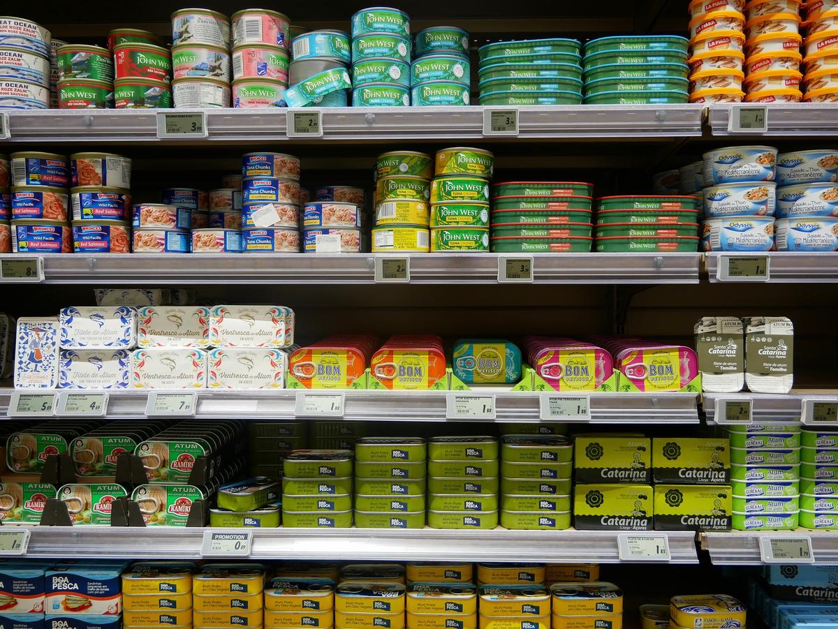 A file photo of canned tuna on a shelf in a supermarket. (Joenomias Menno de Jong/Pixabay)