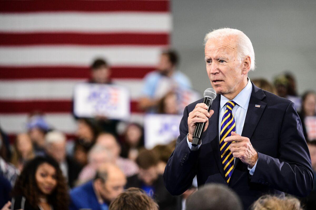 Democratic presidential candidate former Vice President Joe Biden speaks to the audience during a town hall in Greenwood, South Carolina on Nov. 21, 2019. (Photo by Sean Rayford/Getty Images)