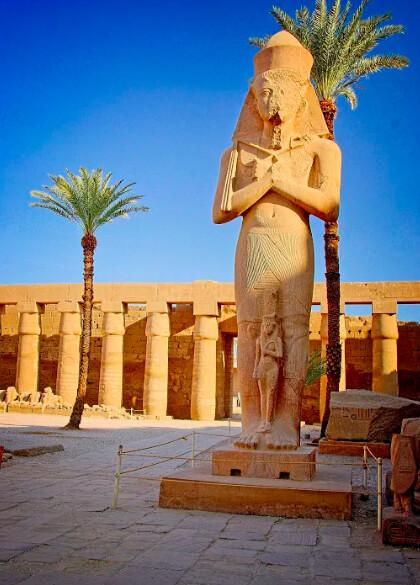 The Temple of Karnak, only two miles from The Temple of Luxor, is best known for its Great Hypostyle Hall, with 134 gigantic columns.