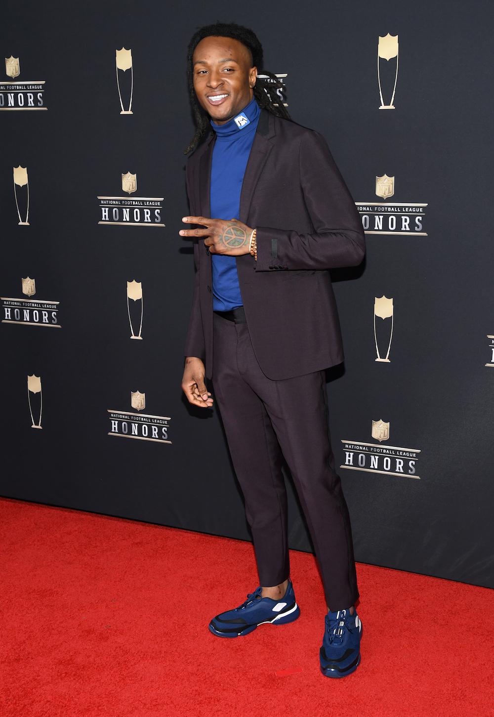 Hopkins attends the 8th Annual NFL Honors at The Fox Theatre in Atlanta, Georgia, on Feb. 2, 2019. (©Getty Images | <a href="https://www.gettyimages.com/detail/news-photo/player-deandre-hopkins-attends-the-8th-annual-nfl-honors-at-news-photo/1126996498">Jason Kempin</a>)
