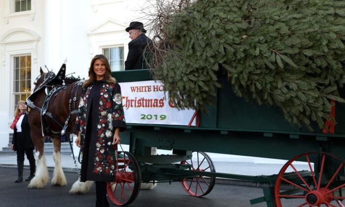 First Lady Melania Trump Welcomes 2019 White House Christmas Tree