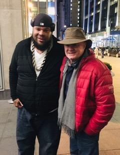 William Brooks (R) shares a good-humored New York moment with Fox News contributor Tyrus, who is a regular guest on “The Greg Gutfeld Show.”