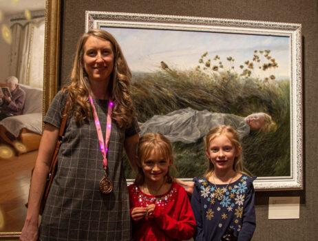 Lauren Tilden won the Bronze Award at the 5th NTD International Figure Painting Competition with her work "Birds of the Air, Grass of the Field" on Nov. 26, 2019, at the Salmagundi Club in New York. (Chung I Ho/The Epoch Times)