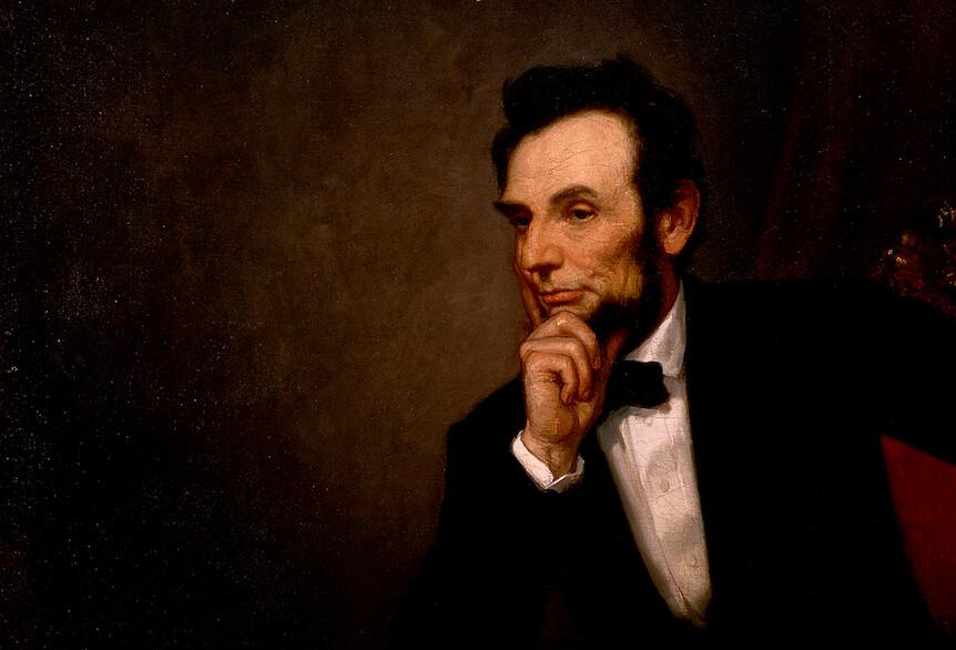 A detail of a portrait of Abraham Lincoln by George Peter Alexander Healy. (Public Domain)
