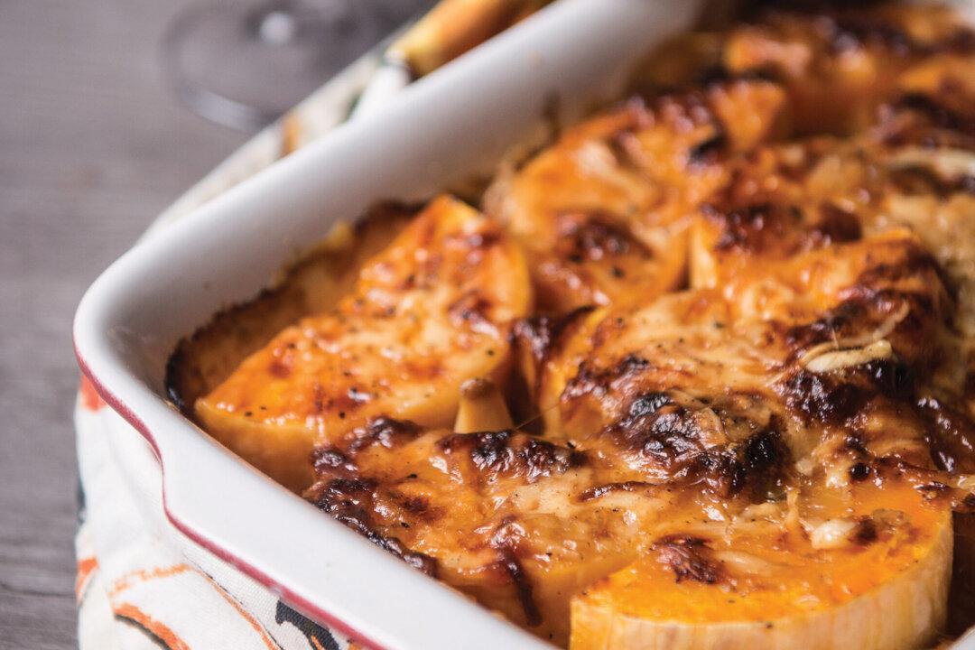 Butternut Squash and Roasted Garlic-Gruyère Gratin