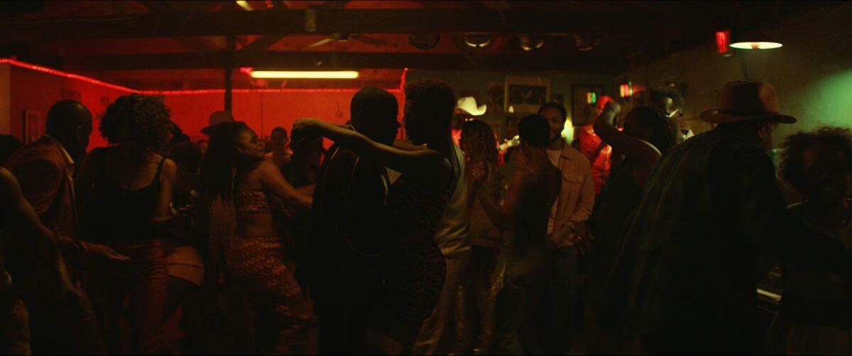 Juke-joint scene, with Daniel Kaluuya and Jodie Turner-Smith in "Queen & Slim." (Universal Pictures)