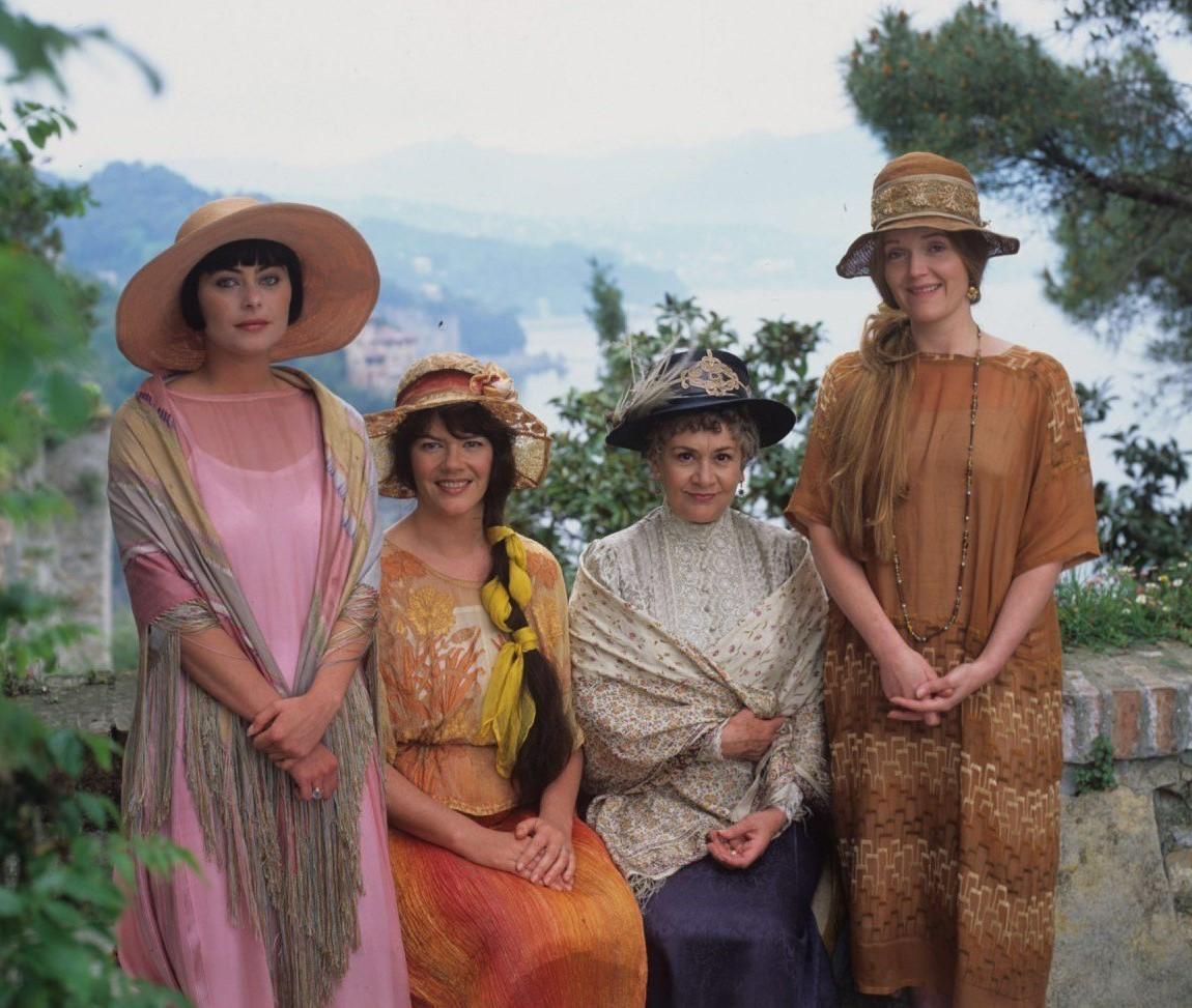 (L–R) Polly Walker, Josie Lawrence, Joan Plowright, and Miranda Richardson in "Enchanted April." (Miramax)