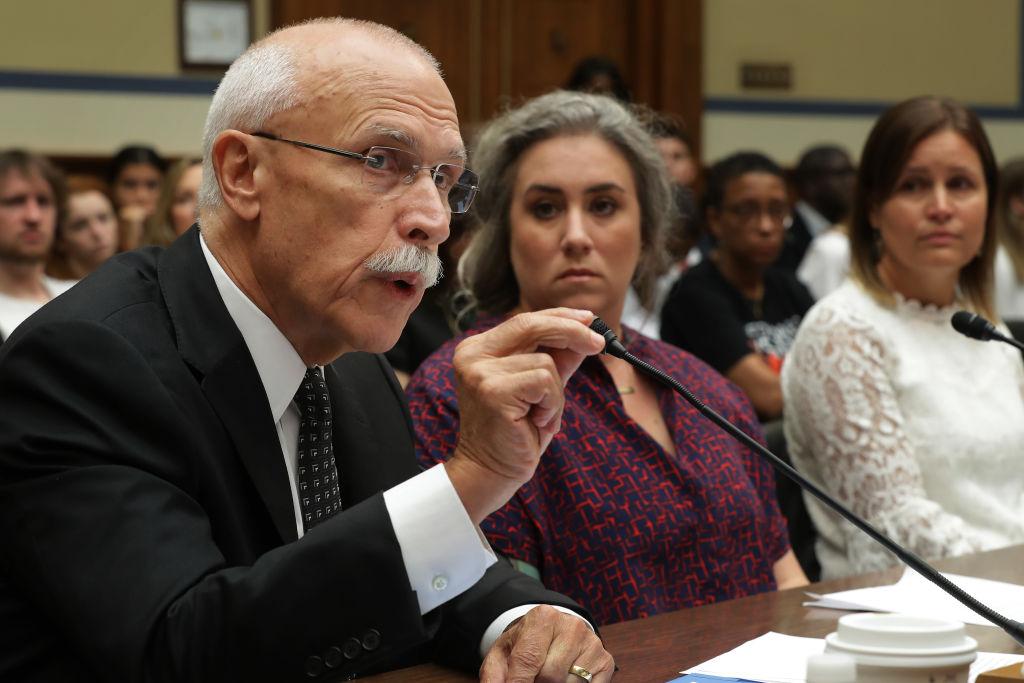 (L-R) Patients for Affordable Drugs founder and cancer patient David Mitchell, Ashley Krege, and Laura McLinn testify before the House Oversight and Government Reform Committee about drug pricing in the Rayburn House Office building on Capitol Hill in Washington on July 26, 2019. (Chip Somodevilla/Getty Images)