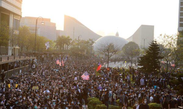 Thousands of pro-democracy protesters participate in a "5 Demands" mass rally on Dec. 1, 2019 in Hong Kong. (Gordon Yu/The Epoch Times)