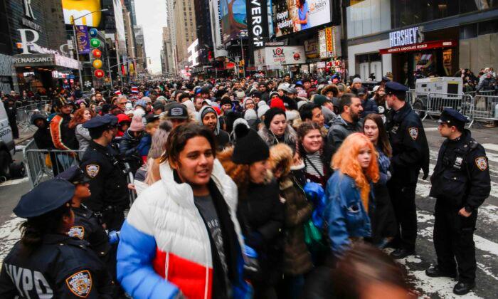 Thousands Gather in Times Square to Ring in 2020