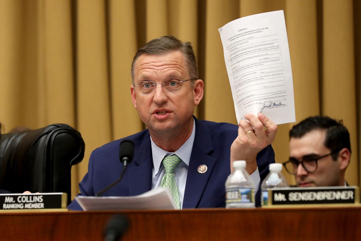 House Judiciary Committee Ranking Member Rep. Doug Collins (R-Ga.) delivers remarks during a mark-up hearing in the Rayburn House Office Building on Capitol Hill in Washington on May 8, 2019. (Chip Somodevilla/Getty Images)