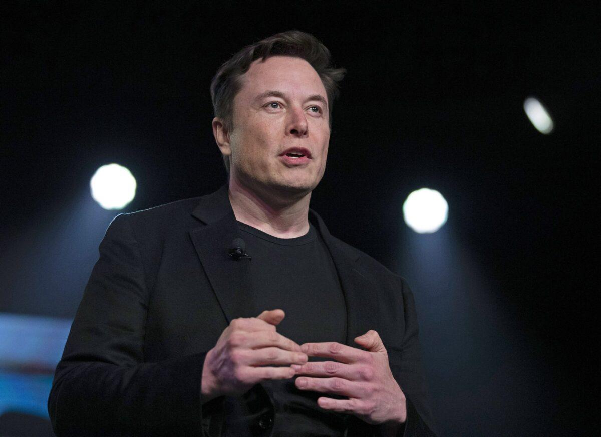 Tesla CEO Elon Musk speaks before unveiling the Model Y at Tesla's design studio in Hawthorne, Calif., on March 14, 2019. (Jae C. Hong/AP)