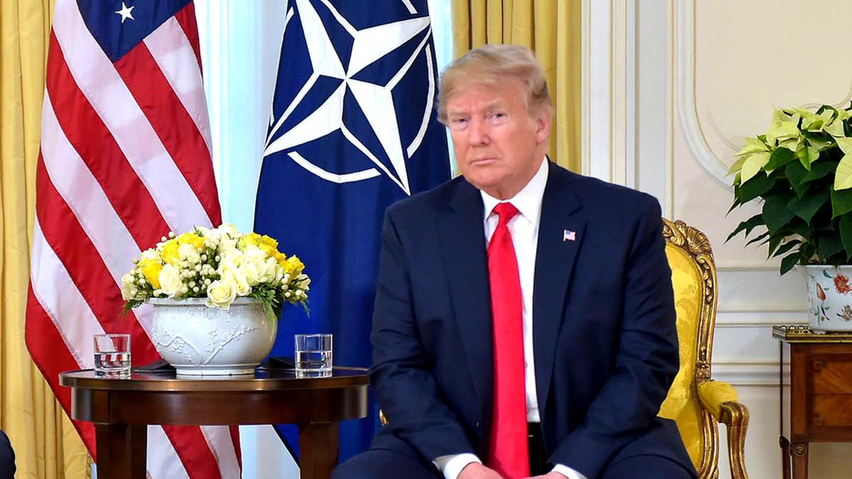 President Donald Trump ahead of the NATO meeting in Watford, United Kingdom, on Dec. 3, 2019. (NATO handout via Getty Images)