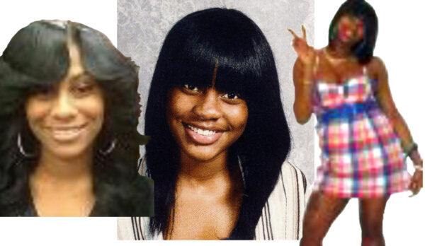 Pictures of Diamond extracted from Trayvon Martin's phone (L, R) and the picture of Brittany Diamond Eugene from her high school yearbook. (Courtesy of Joel Gilbert)