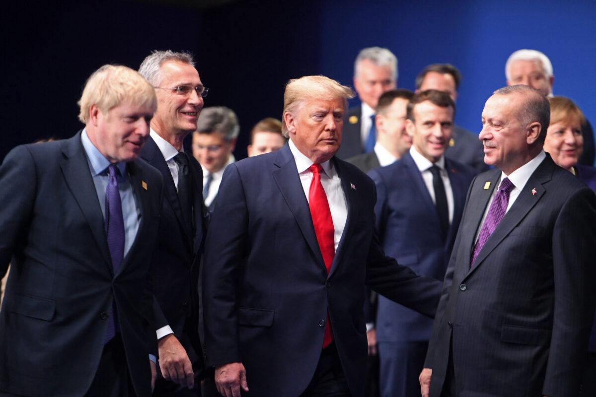 The meeting came after many other NATO leaders ignored Erdogan, who has been under criticism since attacking Syria in October. in Watford, England. on Dec. 4, 2019. (Jeremy Selwyn - WPA Pool/Getty Images