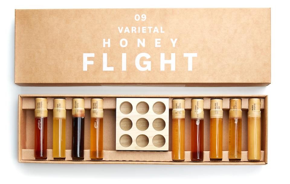 Bee Raw's Nine Varietal Honey Flight. (Courtesy of Bee Raw)