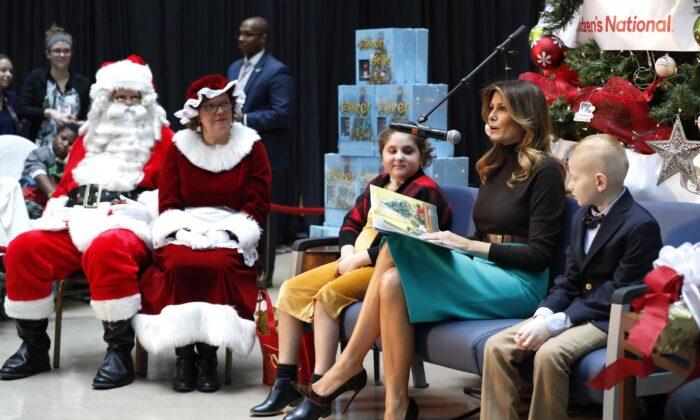 First Lady Melania Trump Reads Christmas Story to Hospitalized Children