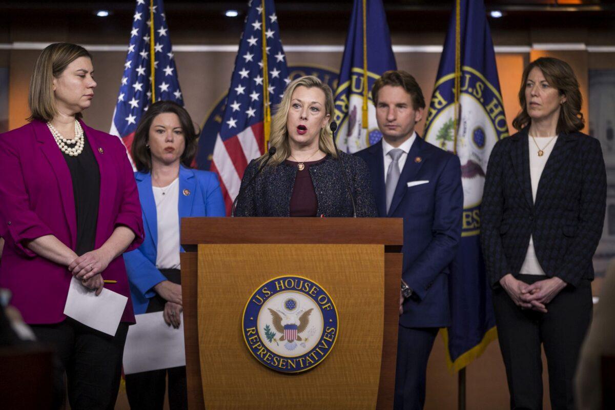 Rep. Kendra Horn (D-Okla) speaks during news conference discussing the "Shutdown to End All Shutdowns (SEAS) Act" in Washington on Jan. 29, 2019. (Zach Gibson/Getty Images)