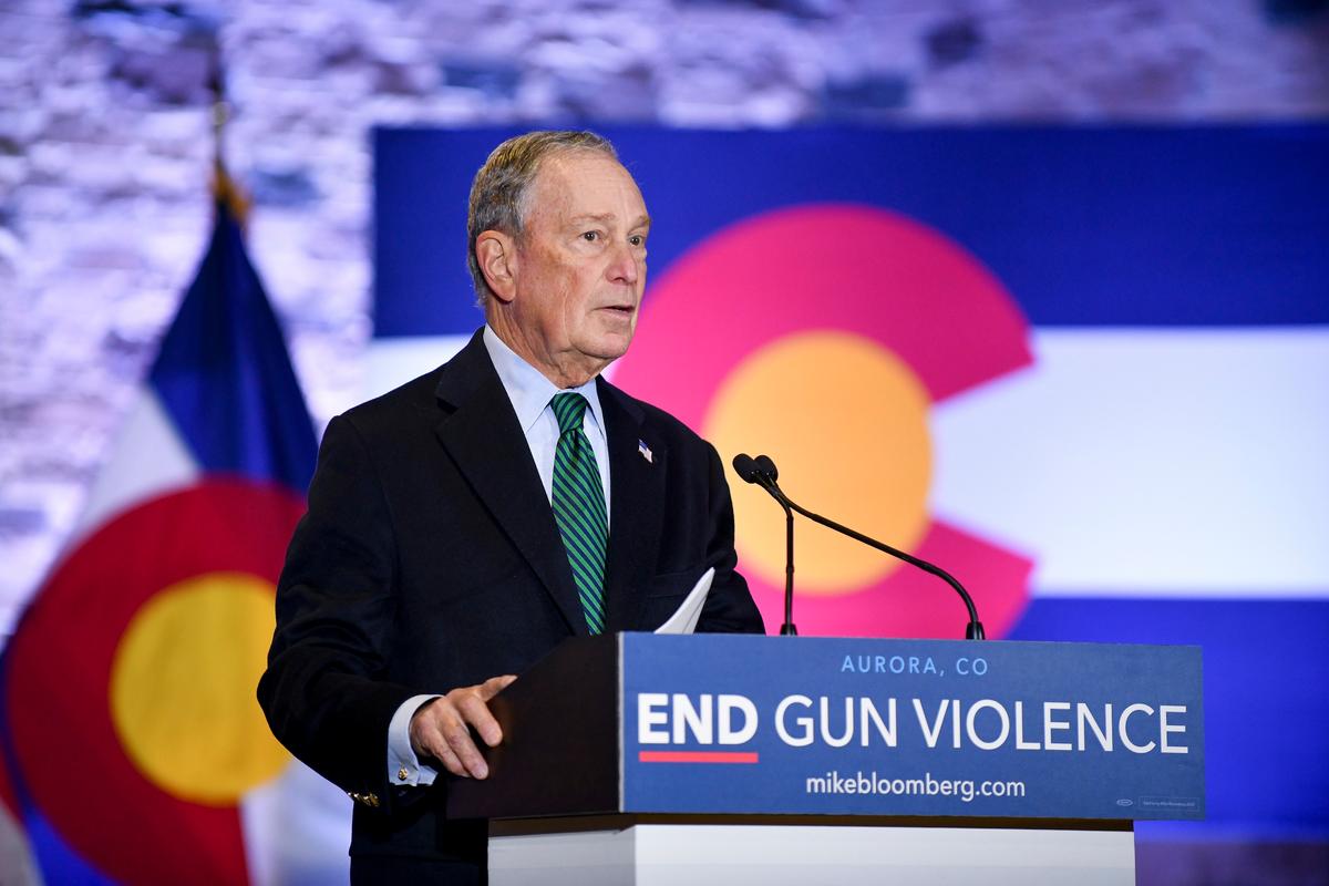 Democratic presidential candidate and former New York City Mayor Michael Bloomberg speaks during an event to introduce his gun safety policy agenda at the Heritage Christian Center in Aurora, Colo., on Dec. 5, 2019. (Michael Ciaglo/Getty Images)