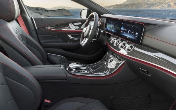 The interior with dual 12.3" screens dominating the dash. (Courtesy of Mercedes-Benz)