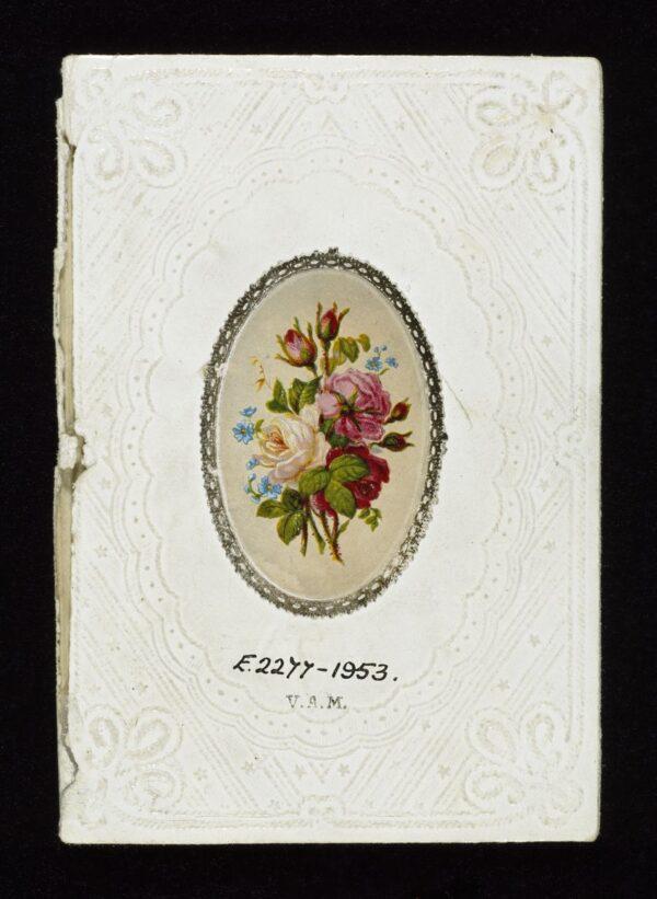 Christmas card, 1860s, by anonymous, British. Bequeathed by Guy Tristram Little. (Victoria and Albert Museum, London)