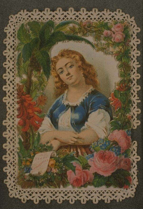 Christmas card, 1860s, by anonymous, British. Bequeathed by George Buday. (Victoria and Albert Museum, London)