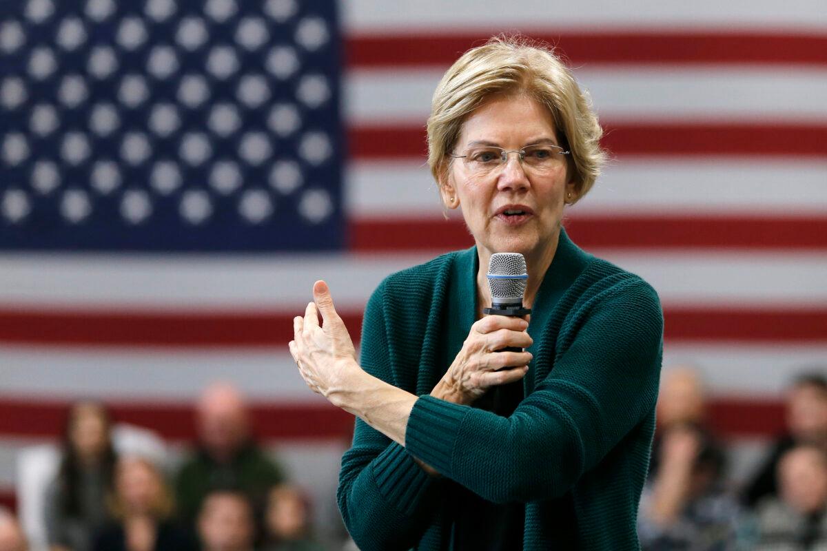 Democratic presidential candidate Sen. Elizabeth Warren (D-Mass.) speaks during a campaign stop in Manchester, N.H., on Nov. 23, 2019. (Mary Schwalm/AP Photo)