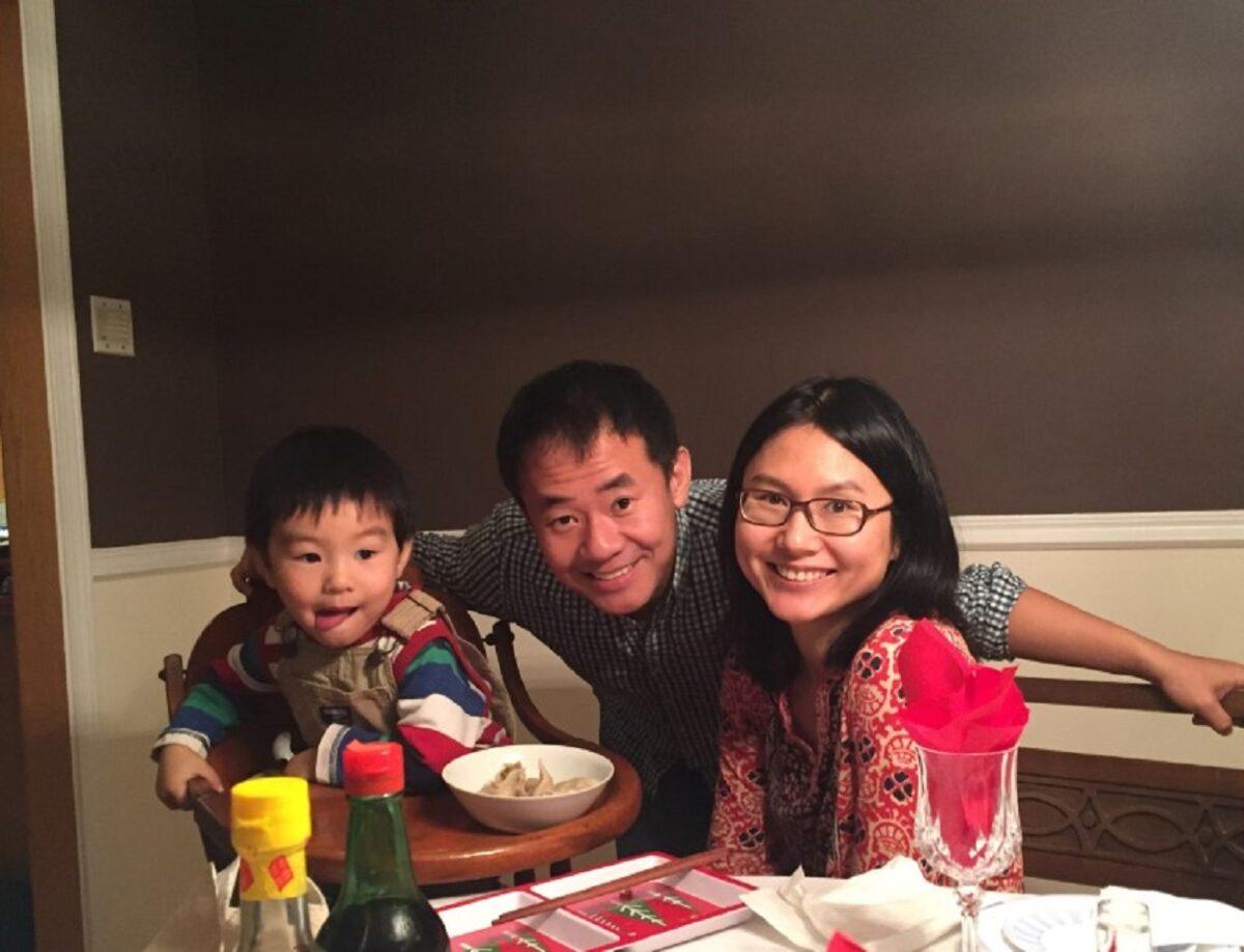 Xiyue Wang, a naturalized American citizen from China, with his wife and son in this family photo released in Princeton, New Jersey, on July 18, 2017. (Courtesy Wang Family photo via Princeton University/Handout via Reuters/File Photo)