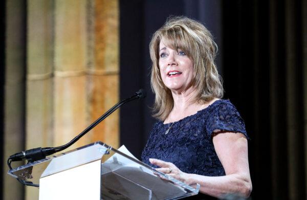 Terry Beatley, president of Hosea Initiative, speaks at the Life is Beautiful gala hosted by the Hosea Initiative, which granted the 2019 Dr. Bernard N. Nathanson “Courageous Witness for Life Award” to President Donald Trump, at the Andrew W. Mellon Auditorium building in Washington on Dec. 9, 2019. (Samira Bouaou/The Epoch Times)