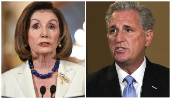 (L) Speaker of the House Nancy Pelosi in a file photo. (Saul Loeb/AFP via Getty Images); (R) House Minority Leader Rep. Kevin McCarthy in a file photo. (Alex Wong/Getty Images)
