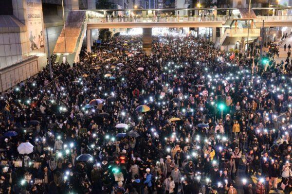 Protesters hold mass rally and march in Hong Kong on Dec. 8, 2019. (Sung Pilung/The Epoch Times)