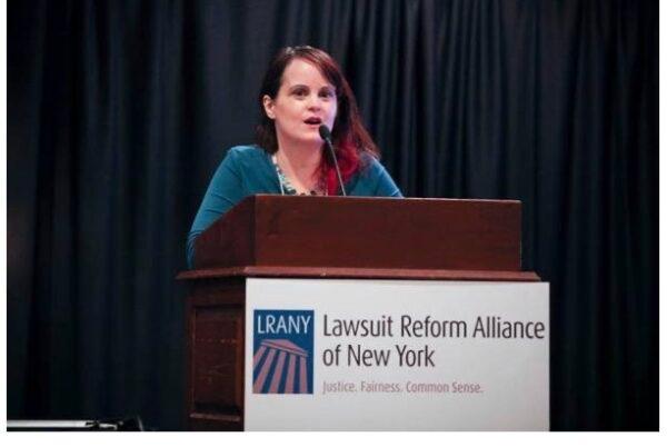 Collette McLafferty at the annual meeting of the Lawsuit Reform Alliance of New York in Albany, NY on Nov. 19, 2014. (Courtesy of Collette McLafferty)