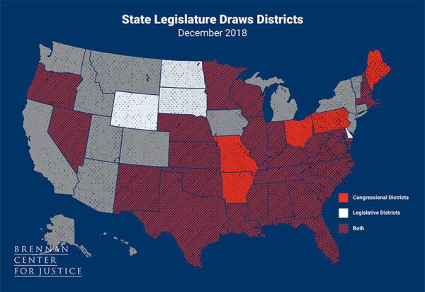 Map of 2018 state legislature districts. (Brennan Center for Justice)