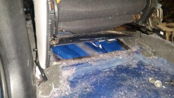 A record amount of heroin was seized along with fentanyl and cocaine, from inside a vehicle. (CBP)