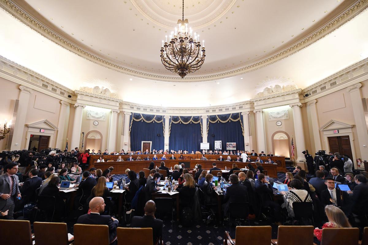House members, media, and others are seen during a House Judiciary Committee markup of Articles of Impeachment against President Donald Trump in Washington on Dec. 12, 2019. (Matt McClain/Pool via Reuters)