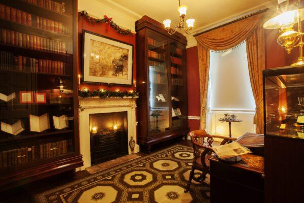 Charles Dickens's study where he wrote "Oliver Twist," "Nicholas Nickleby," and where he completed the "The Pickwick Papers." (Siobhan Doran/Charles Dickens Museum)