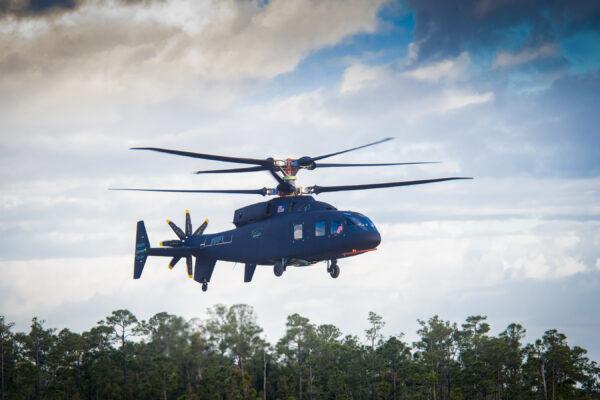 The Sikorsky-Boeing SB>1 Defiant helicopter achieved first flight on March 21, 2019. (Courtesy Sikorsky and Boeing)