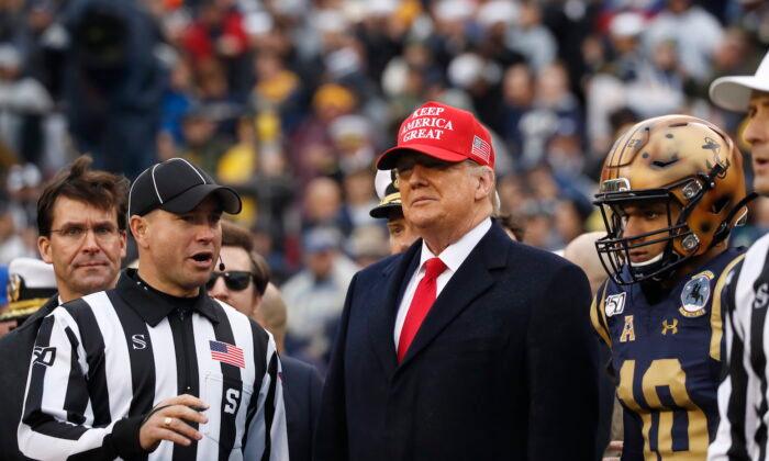 Trump Receives Cheers, Chants After Referee Introduces Him at Army-Navy Game