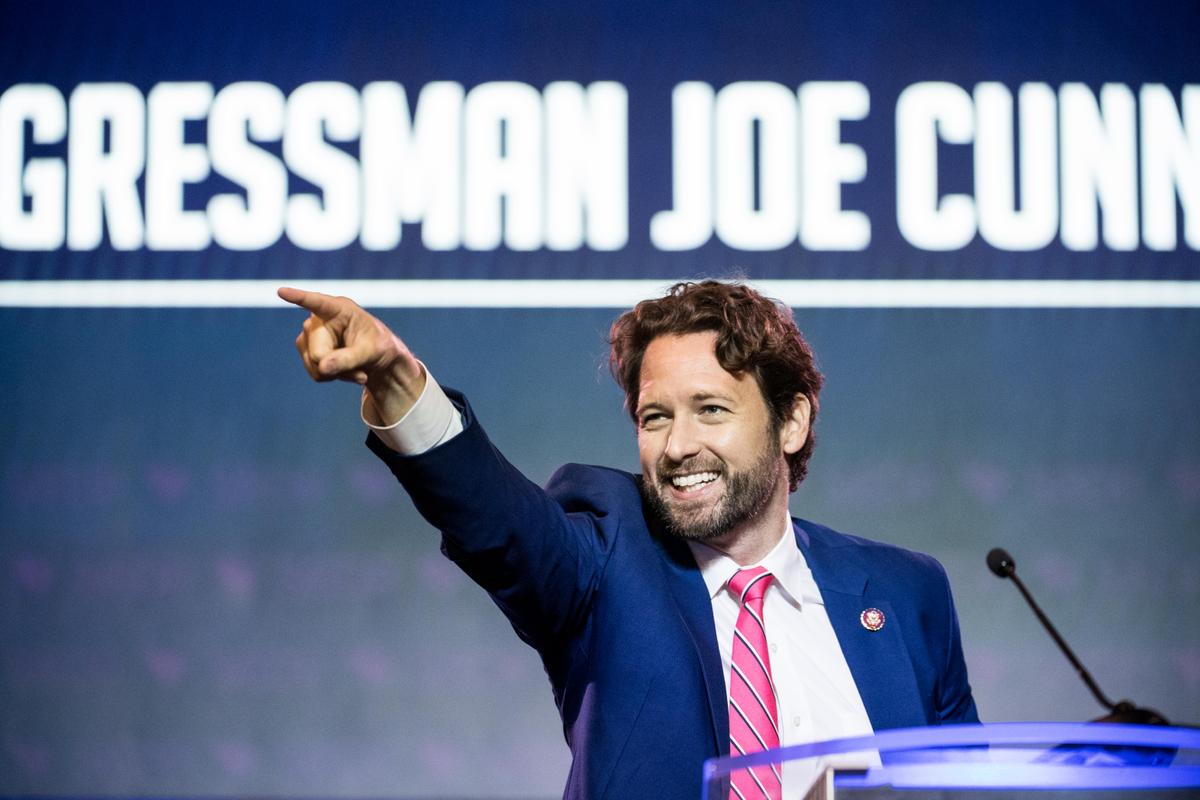 Rep. Joe Cunningham (D-S.C.) addresses the crowd at the 2019 South Carolina Democratic Party State Convention in Columbia, South Carolina on June 22, 2019. (Sean Rayford/Getty Images)
