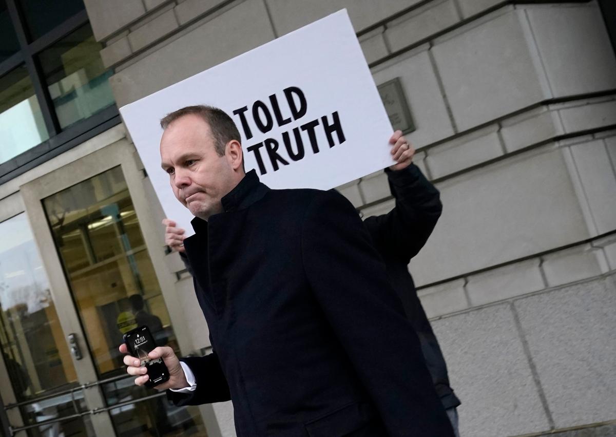 Former Trump campaign aide Rick Gates leaves federal court after sentencing in Washington on Dec. 17, 2019. (Win McNamee/Getty Images)