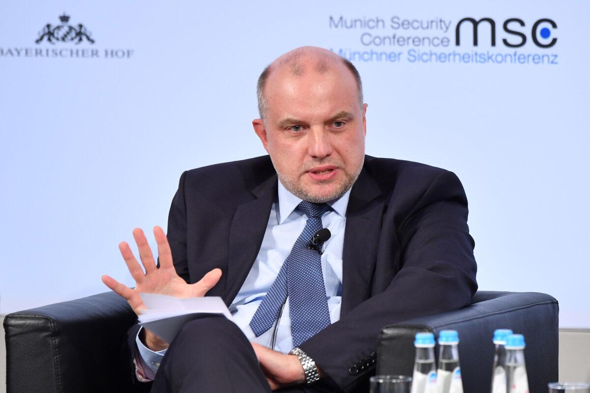 Estonian Defense Minister Juri Luik participates in a panel talk at the 2018 Munich Security Conference on February 16, 2018 in Munich, Germany. (Sebastian Widmann/Getty Images)