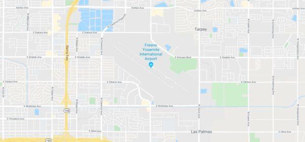 A 17-year-old California girl was arrested after she allegedly snuck into a small plane, drove it around, and crashed into a fence in Fresno, Calif., on Dec. 18, 2019.  (Google Maps)