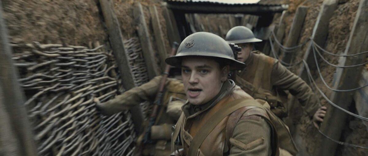 Dean-Charles Chapman (L) co-stars as Blake, whose older brother is in imminent danger, in the Universal Pictures film "1917." (Universal Pictures)